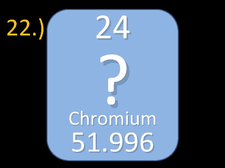 22. ) 24 ? Chromium 51. 996 