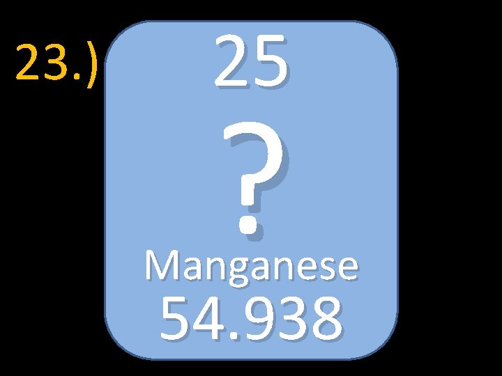 23. ) 25 ? Manganese 54. 938 