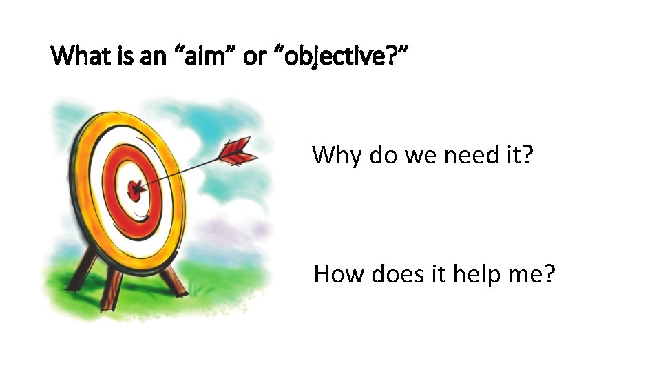 What is an “aim” or “objective? ” Why do we need it? How does