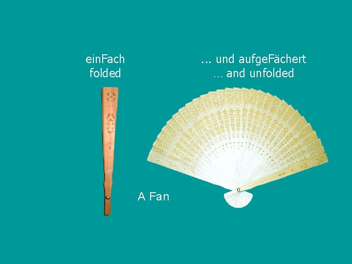 ein. Fach folded . . . und aufge. Fächert … and unfolded A Fan