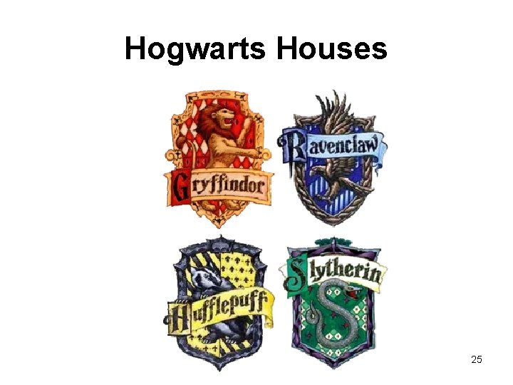 Hogwarts Houses 25 