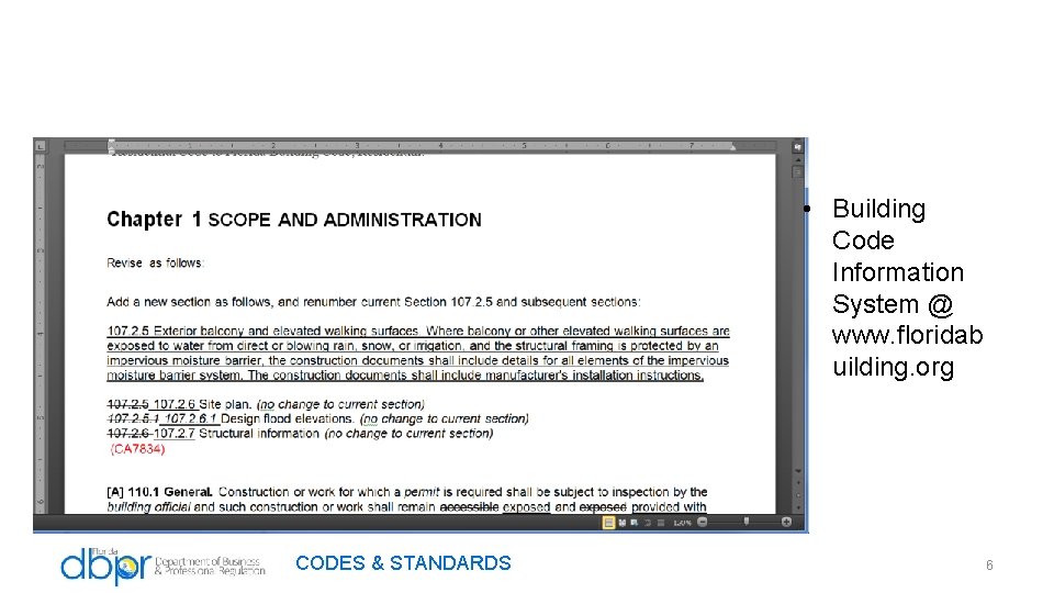  • Building Code Information System @ www. floridab uilding. org CODES & STANDARDS