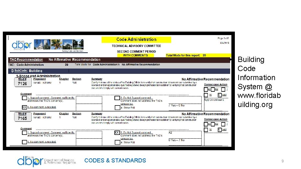  • Building Code Information System @ www. floridab uilding. org CODES & STANDARDS