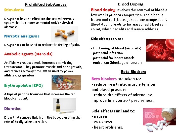 Stimulants Prohibited Substances Drugs that have an effect on the central nervous system, ie