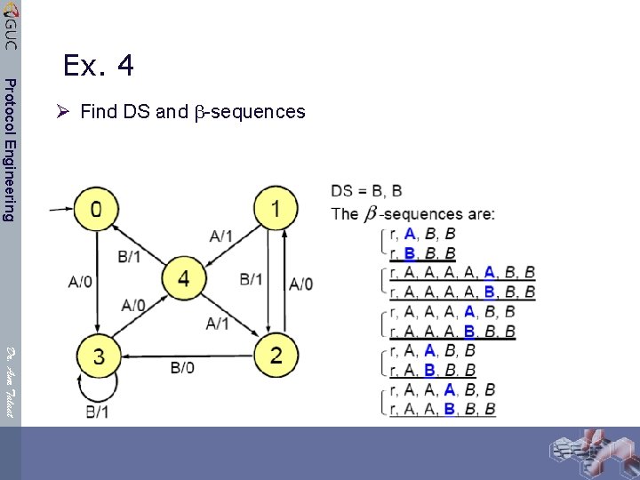 Ø Find DS and -sequences Protocol Engineering Ex. 4 Dr. Amr Talaat 