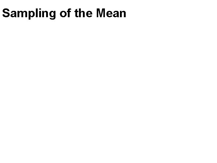 Sampling of the Mean 