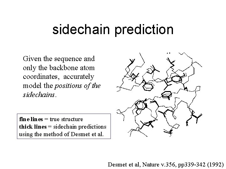 sidechain prediction Given the sequence and only the backbone atom coordinates, accurately model the