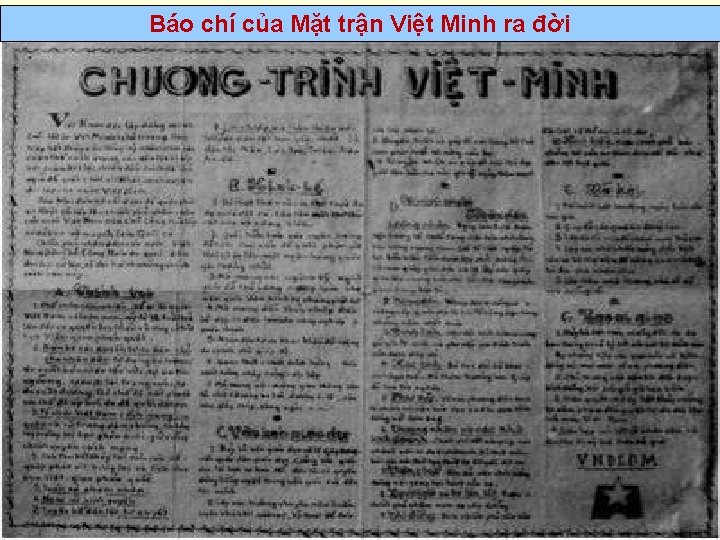 Báo chí của Mặt trận Việt Minh ra đời 