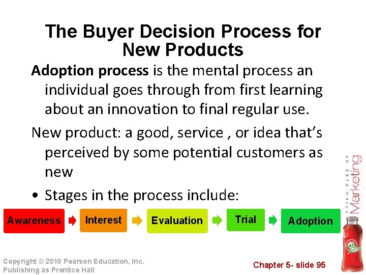 The Buyer Decision Process for New Products Adoption process is the mental process an