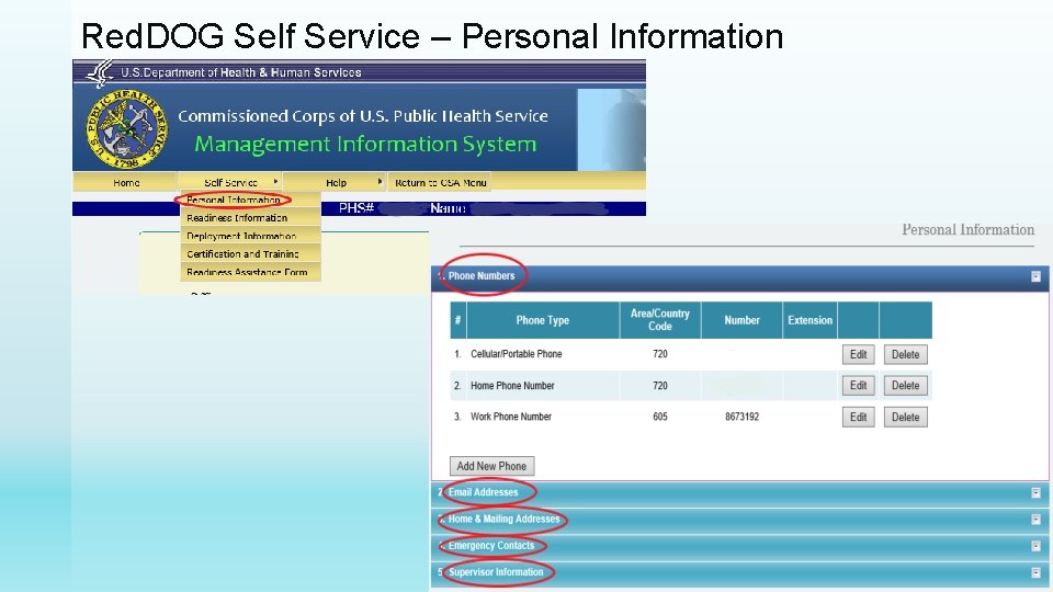 Red. DOG Self Service – Personal Information 