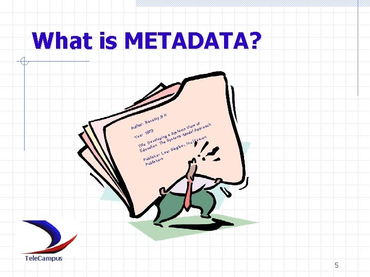 What is METADATA? . B. H , athy Ban f : ch wo hor