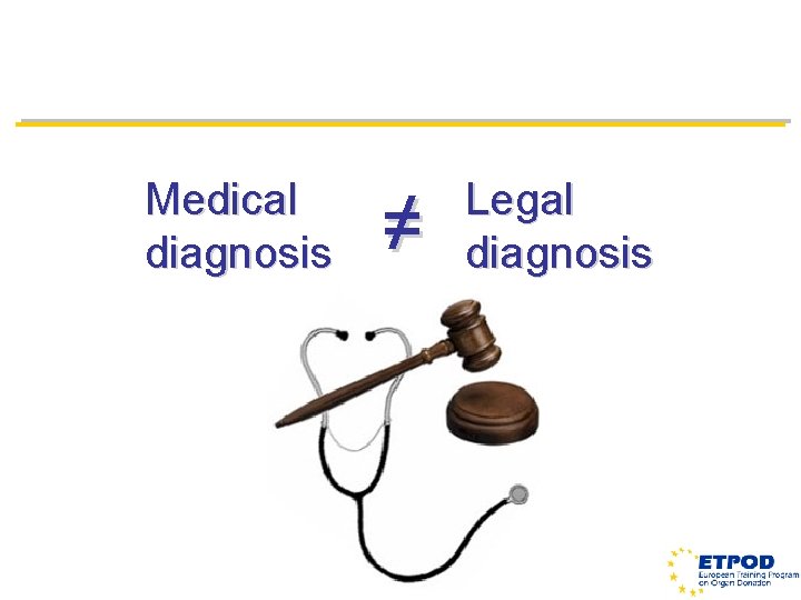 Medical diagnosis ≠ Legal diagnosis 