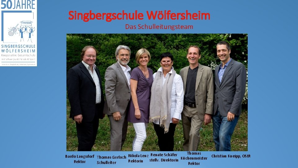 Singbergschule Wölfersheim Das Schulleitungsteam Thomas Bardo Langsdorf Thomas Gerlach Nikola Lenz Renate Schäfer Küchenmeister