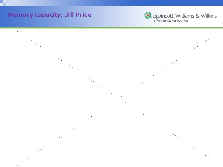 Memory capacity: Jill Price http: //youtu. be/Soxs. MMV 538 U Copyright © 2007 Wolters