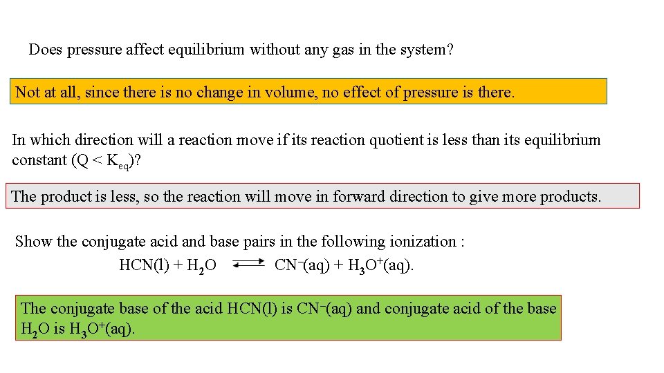 Does pressure affect equilibrium without any gas in the system? Not at all, since