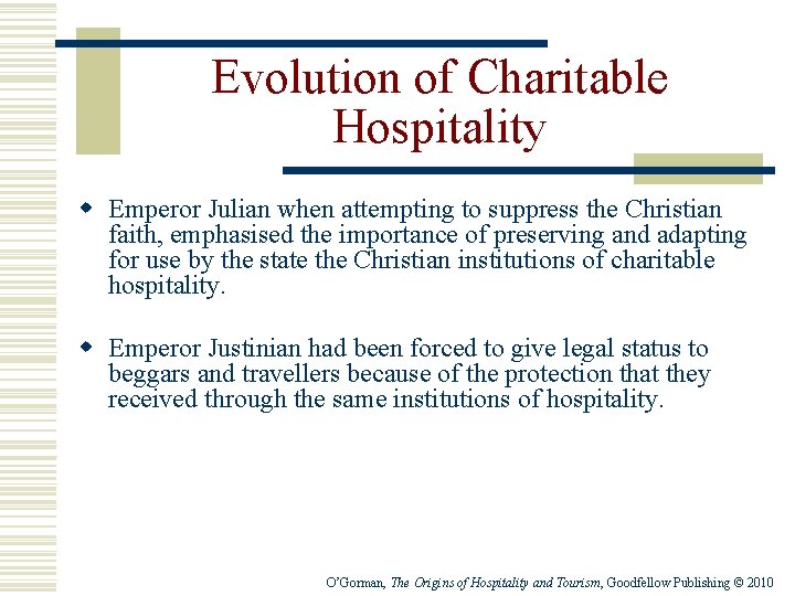 Evolution of Charitable Hospitality w Emperor Julian when attempting to suppress the Christian faith,