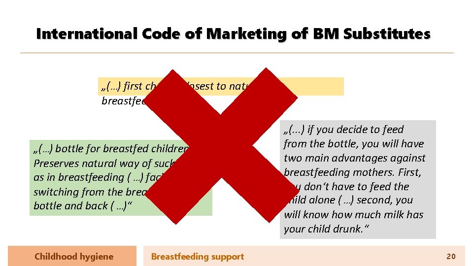 International Code of Marketing of BM Substitutes „(…) first choice, closest to natural breastfeeding.