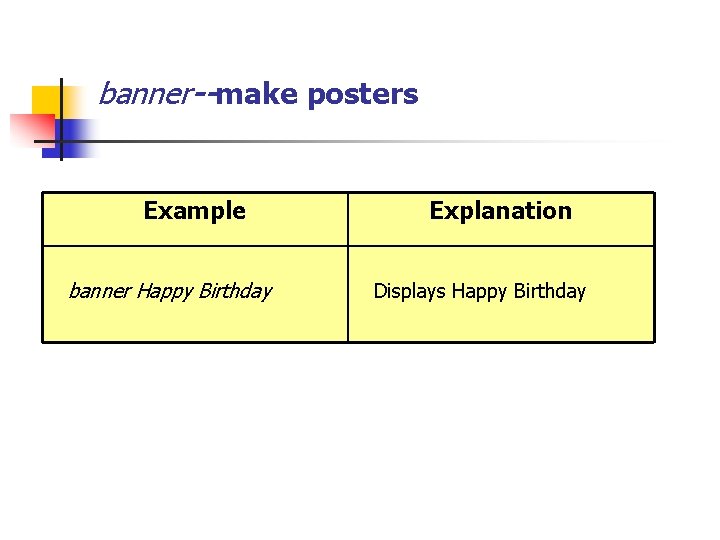 banner--make posters Example banner Happy Birthday Explanation Displays Happy Birthday 