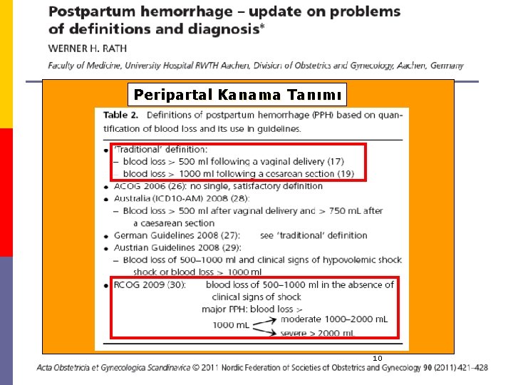 Peripartal Kanama Tanımı 10 