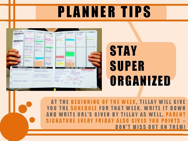 PLANNER TIPS STAY SUPER ORGANIZED AT THE BEGINNING OF THE WEEK, TILLAY WILL GIVE