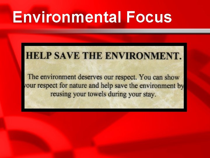Environmental Focus 
