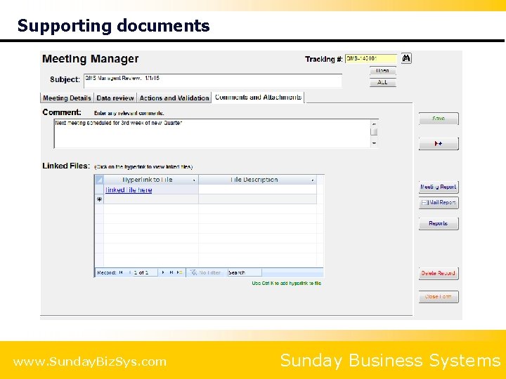 Supporting documents www. Sunday. Biz. Sys. com Sunday Business Systems 