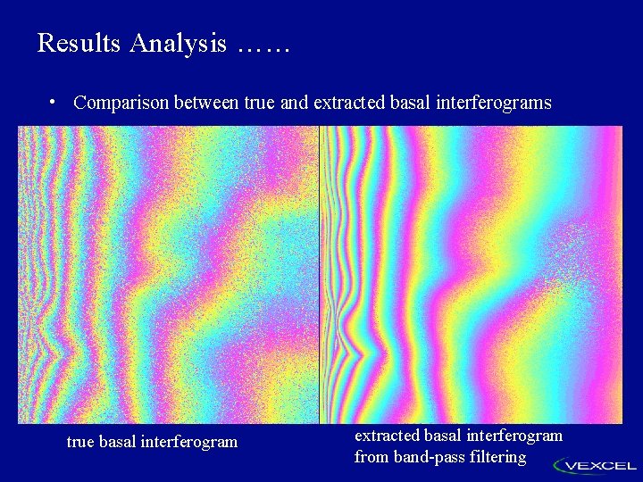 Results Analysis …… • Comparison between true and extracted basal interferograms true basal interferogram