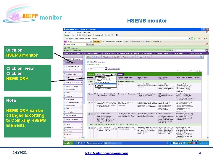 monitor HSEMS monitor Click on view Click on HSMS Q&A Note: HSMS Q&A can