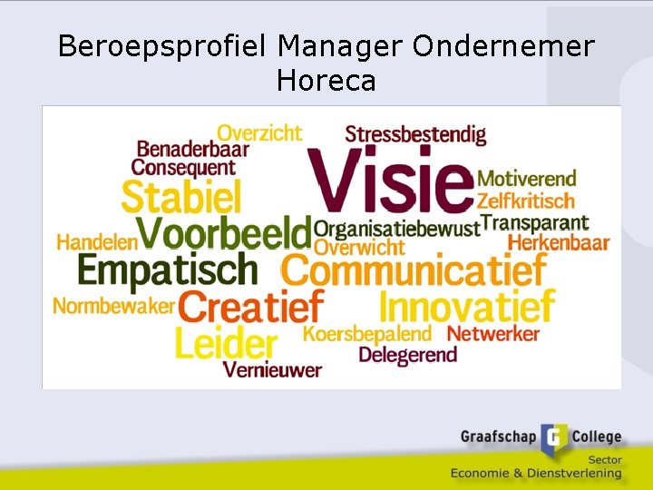 Beroepsprofiel Manager Ondernemer Horeca 