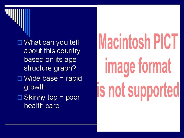 o What can you tell about this country based on its age structure graph?