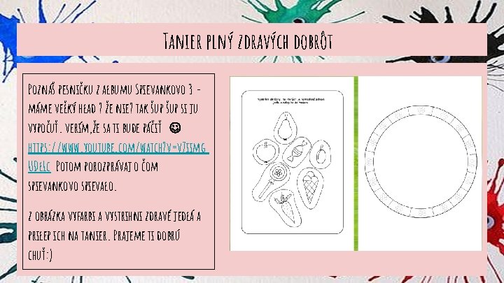 Tanier plný zdravých dobrôt Poznáš pesničku z albumu Spievankovo 3 máme veľký hlad ?