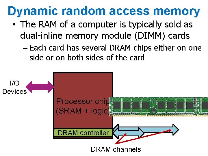 Dynamic random access memory • The RAM of a computer is typically sold as