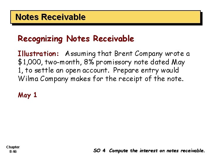 Notes Receivable Recognizing Notes Receivable Illustration: Assuming that Brent Company wrote a $1, 000,