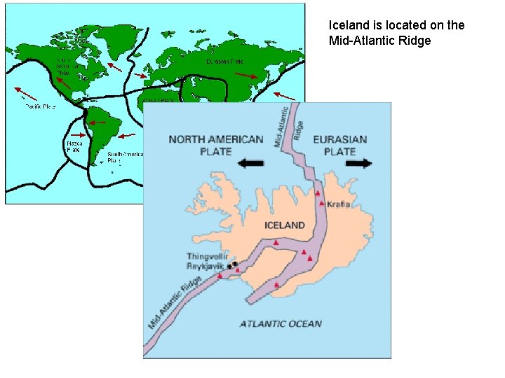 Iceland is located on the Mid-Atlantic Ridge 