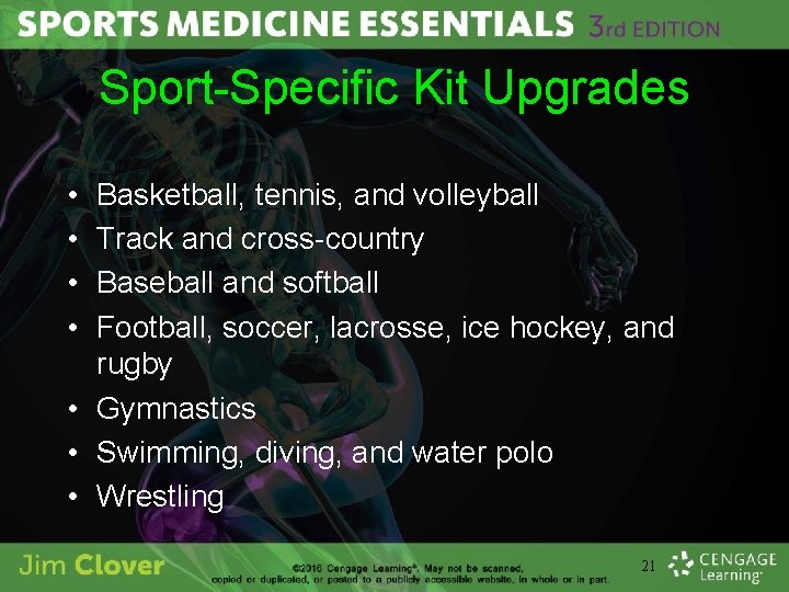 Sport-Specific Kit Upgrades • • Basketball, tennis, and volleyball Track and cross-country Baseball and