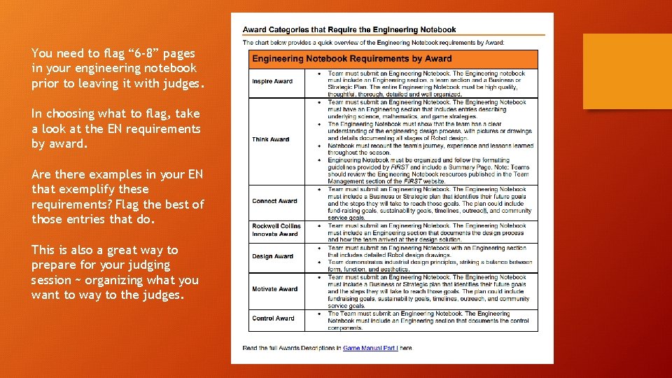 You need to flag “ 6 -8” pages in your engineering notebook prior to