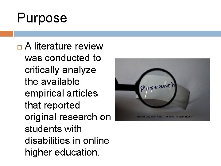 Purpose A literature review was conducted to critically analyze the available empirical articles that