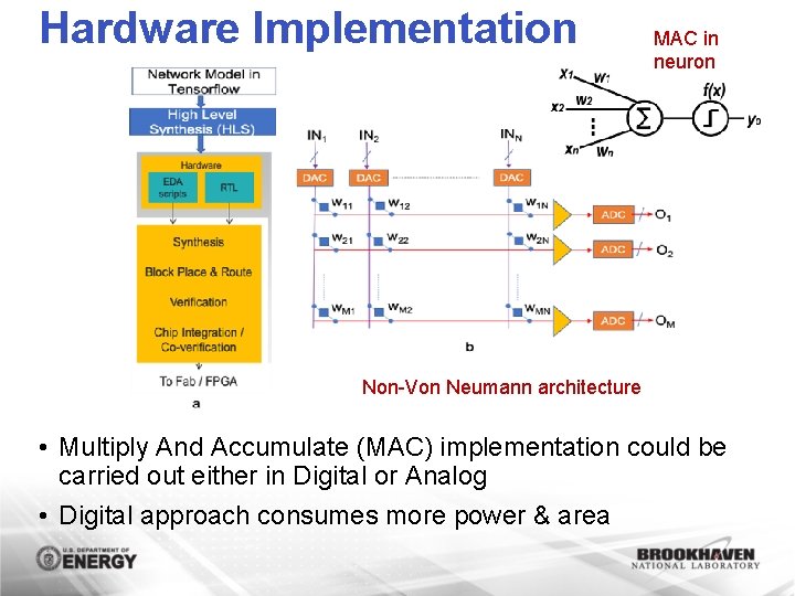 Hardware Implementation MAC in neuron Non-Von Neumann architecture • Multiply And Accumulate (MAC) implementation