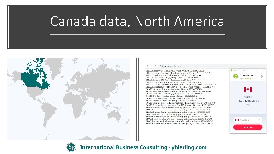 Canada data, North America 