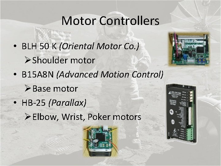 Motor Controllers • BLH 50 K (Oriental Motor Co. ) ØShoulder motor • B