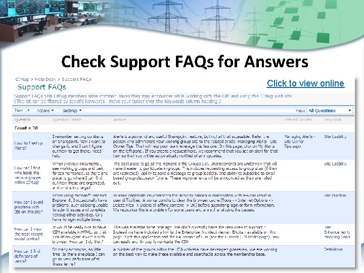 Check Support FAQs for Answers Click to view online 