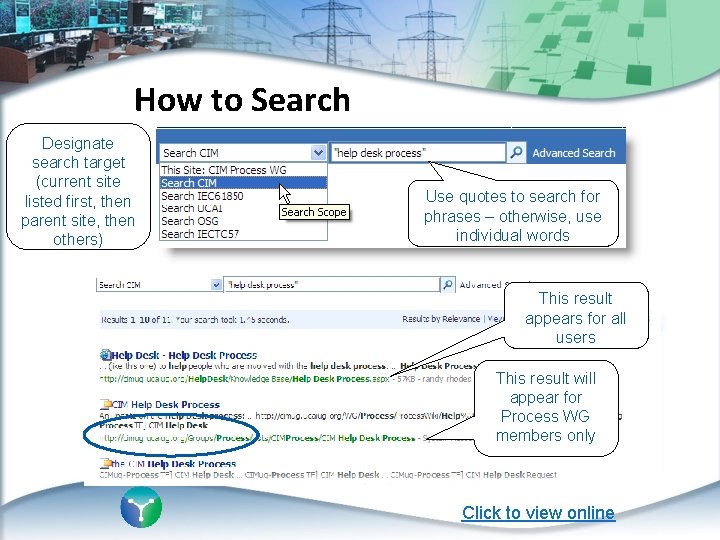 How to Search Designate search target (current site listed first, then parent site, then