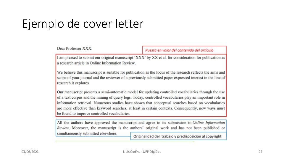 Ejemplo de cover letter 03/06/2021 Lluís Codina - UPF-Digi. Doc 94 