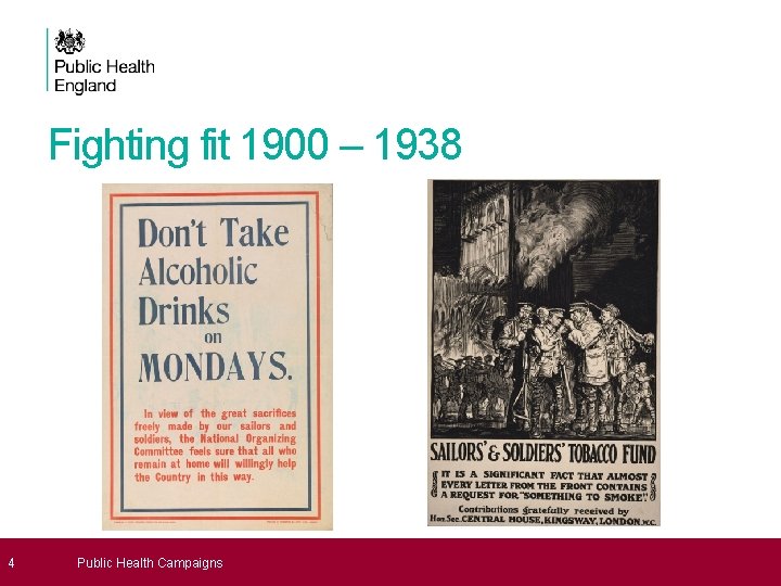 Fighting fit 1900 – 1938 4 Public Health Campaigns 