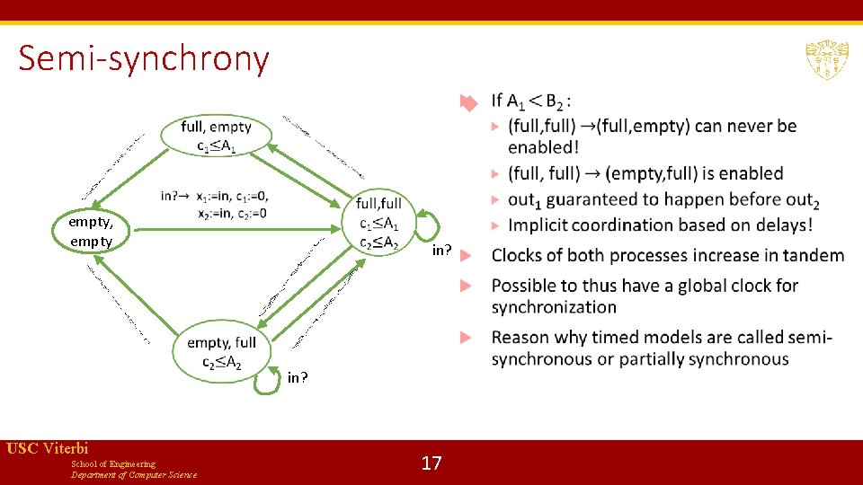 Semi-synchrony empty, empty in? USC Viterbi School of Engineering Department of Computer Science 17