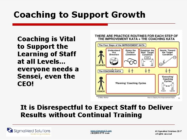 Coaching to Support Growth Coaching is Vital to Support the Learning of Staff at