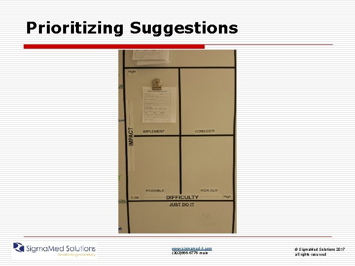 Prioritizing Suggestions www. sigmamed-it. com (303)666 -6776 main © Sigma. Med Solutions 2017 all