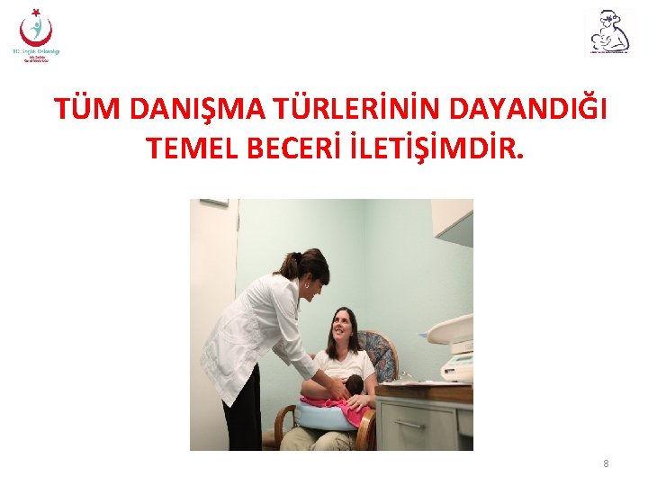 TÜM DANIŞMA TÜRLERİNİN DAYANDIĞI TEMEL BECERİ İLETİŞİMDİR. 8 