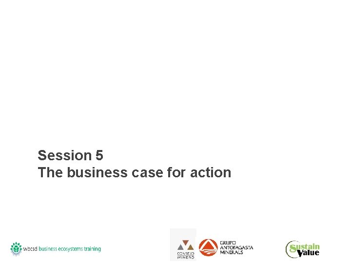 Session 5 The business case for action 