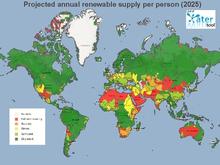 Projected annual renewable supply person (2025) INCLUDE ANIMATION – BLANK MAP AND COLORED MAP